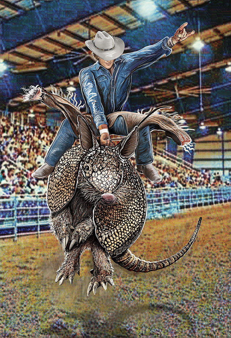 Broncodillo Matthew McConaughey Mixed Media Art by Doug LaRue