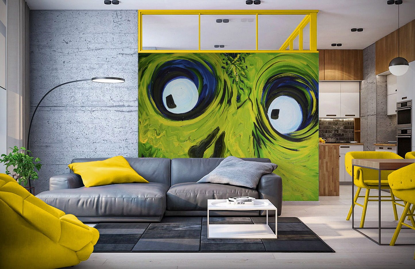 Crazy Eyes oil painting by Doug LaRue 8 x10 foot mural print