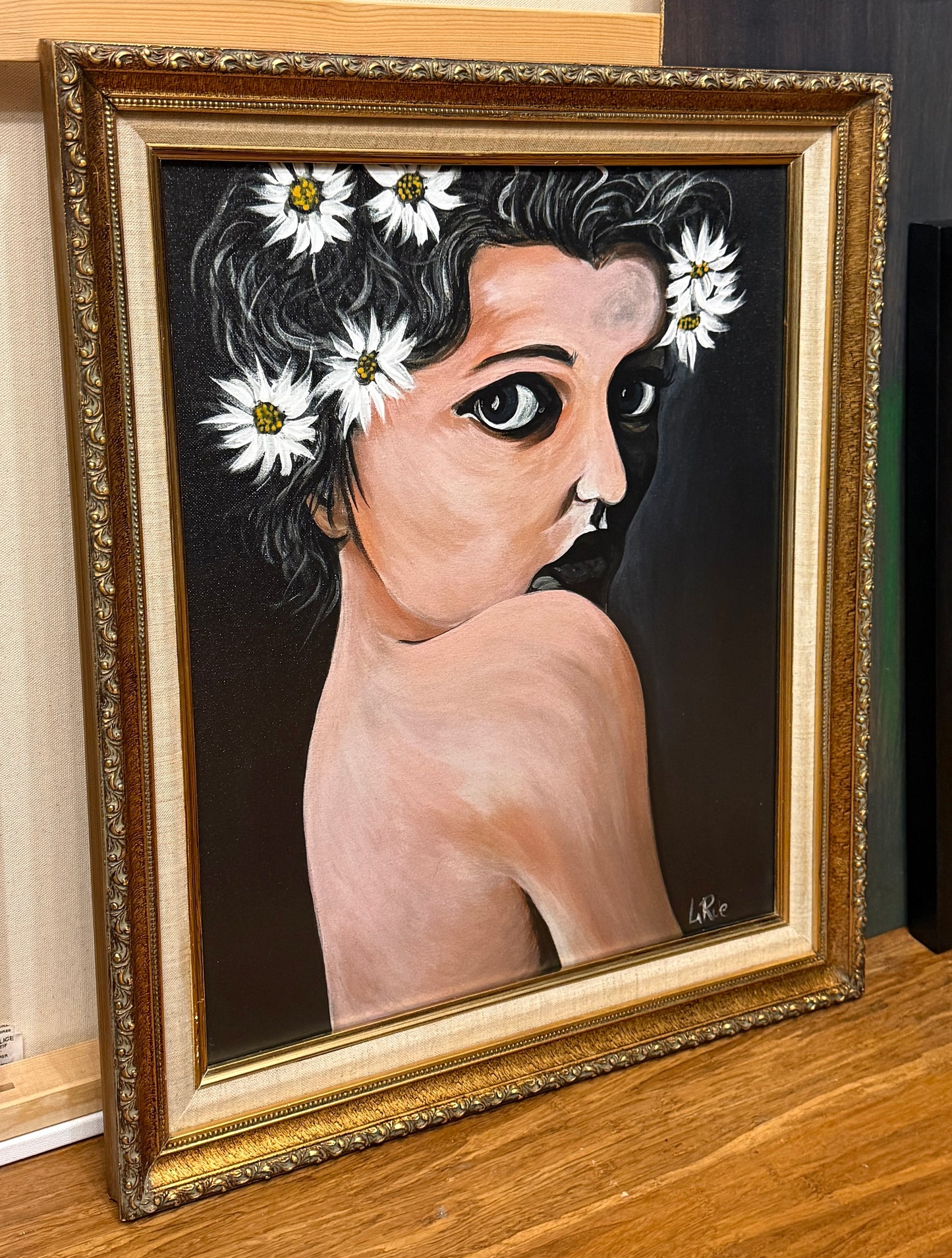 Drews-daisies_doug-larue in gold vintage frame 16x20
