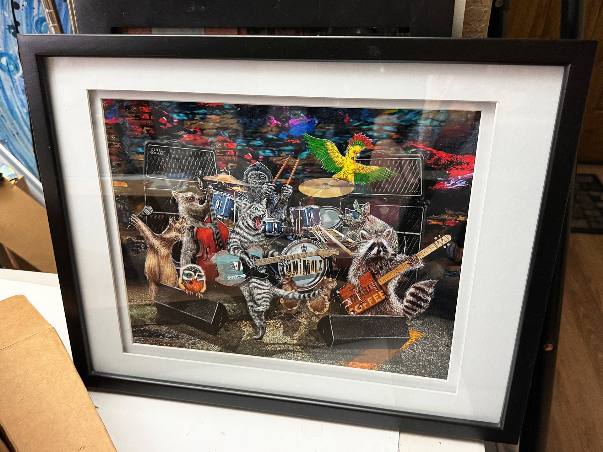 Animalz PRINT 11x14 2x mat blk wood frame