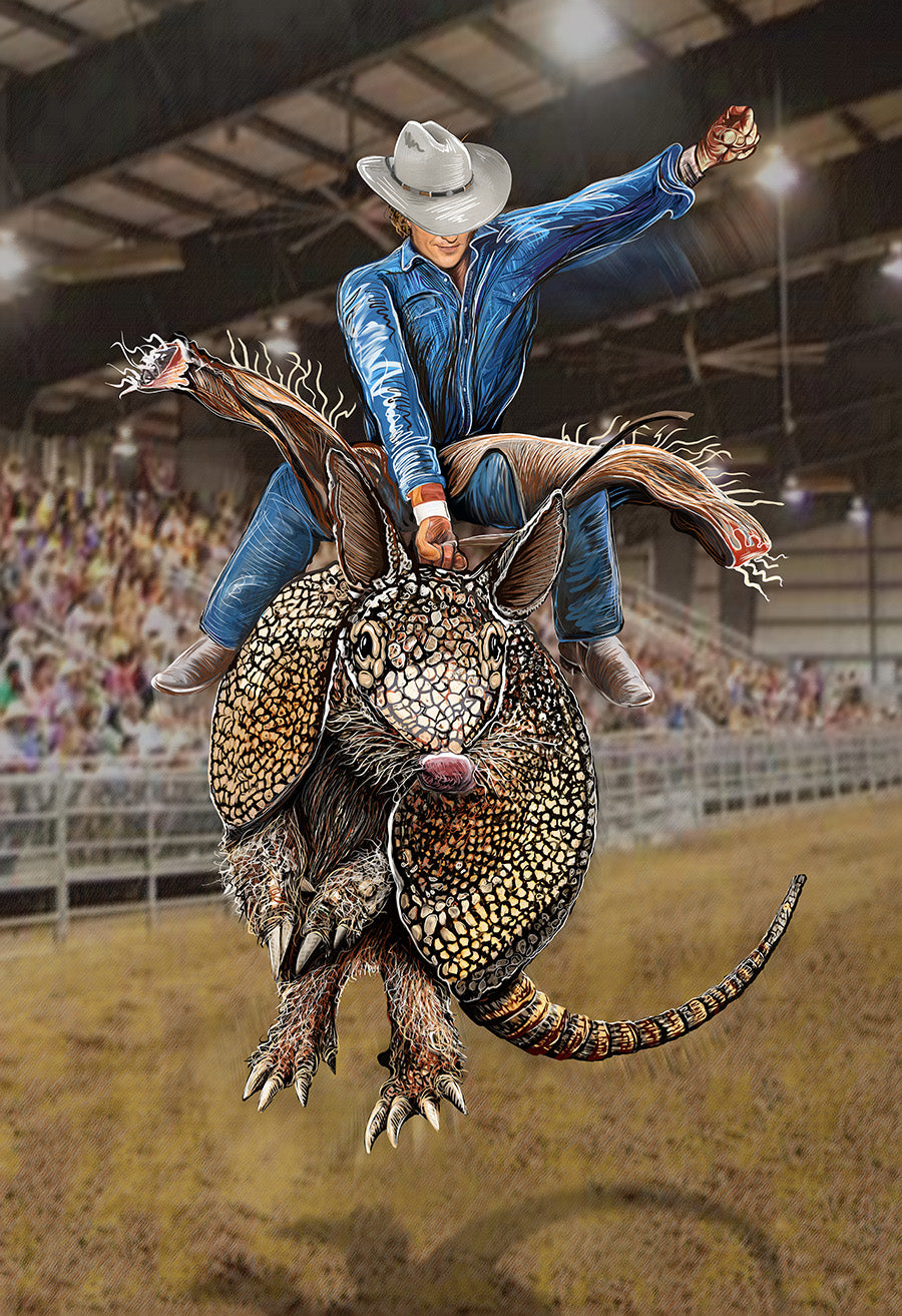 Broncodillo Armadillo Rodeo by Doug LaRue