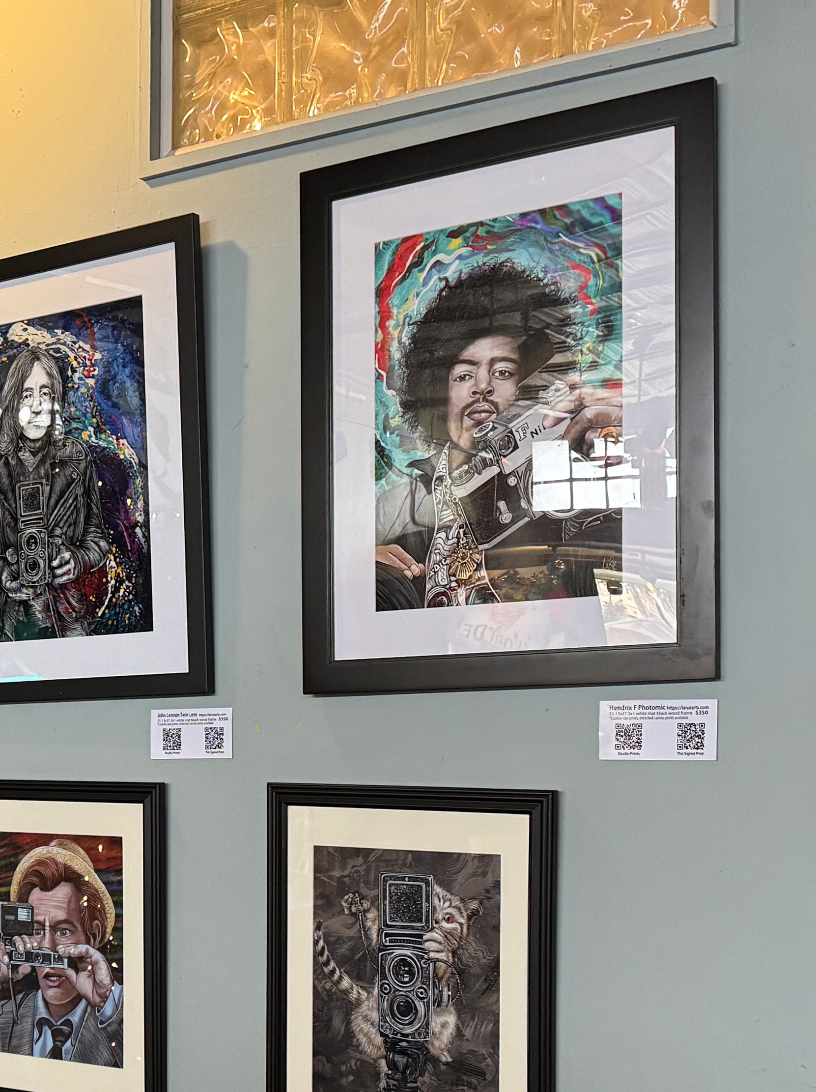 Jimi Hendrix F Photomic 22x28x1.25 black wood frame @NeWorlDeli