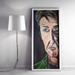 Sean Penn Forlorn painting by Doug LaRue large framed print next to a lamp