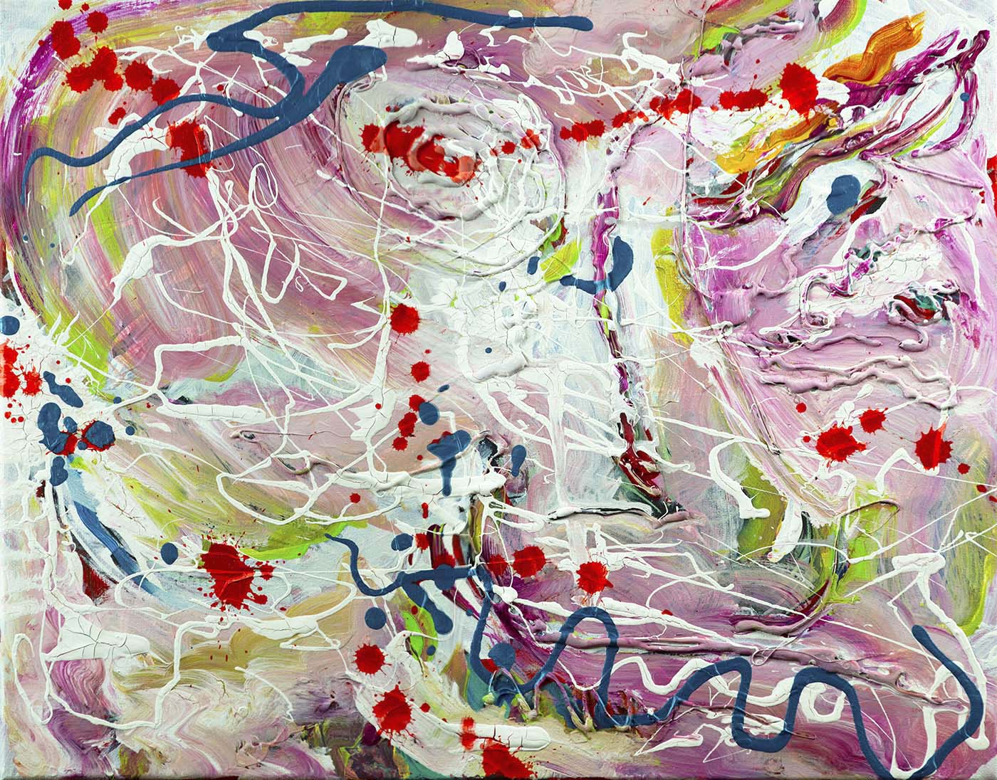 Surreal Birthday Cake abstract expressionist painting by Doug LaRue