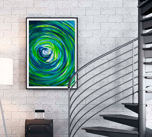 Algae Tunnel art by Doug LaRue on a white brick wall