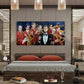 Big Band oil painting by Doug LaRue on a bedroom wall over a bed