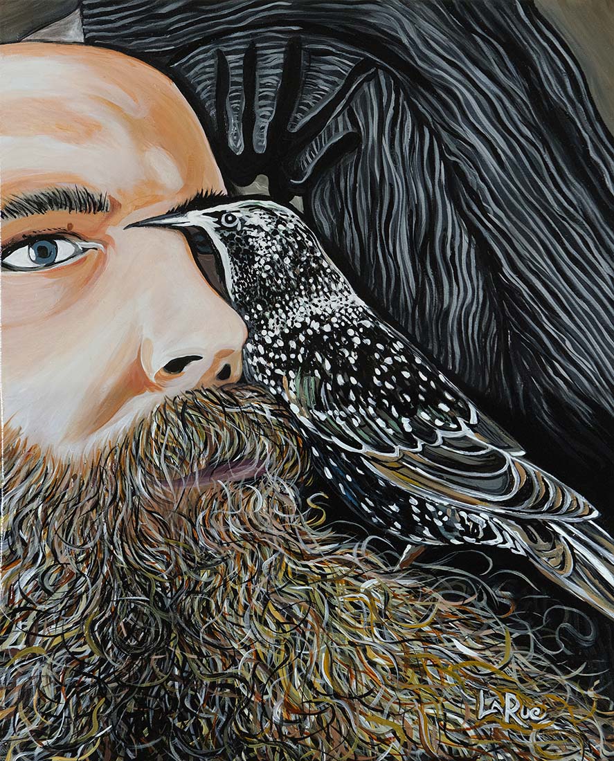 Acrylic painting Nick & Scrappy by Doug LaRue