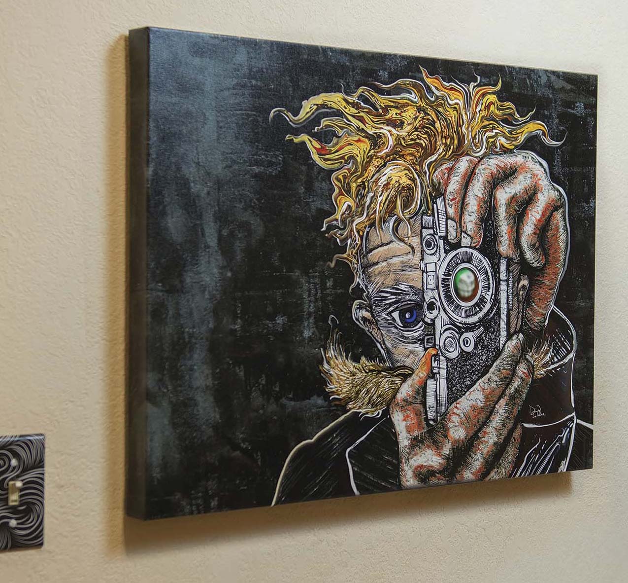 Retro Hipster Selfie mixed media art by Doug LaRue canvas print @Primal