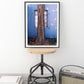 Tree View art photography by Doug LaRue framed print leaning on a wall on a desk stool