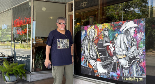 Doug LaRue in front of NeWorld Gallery