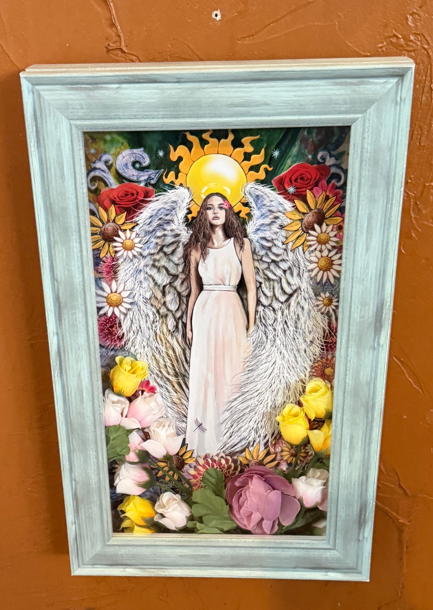 Angel Wings Teal Curio Box