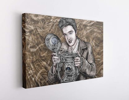 Elvis Presley art wrapped canvas print by Doug LaRue