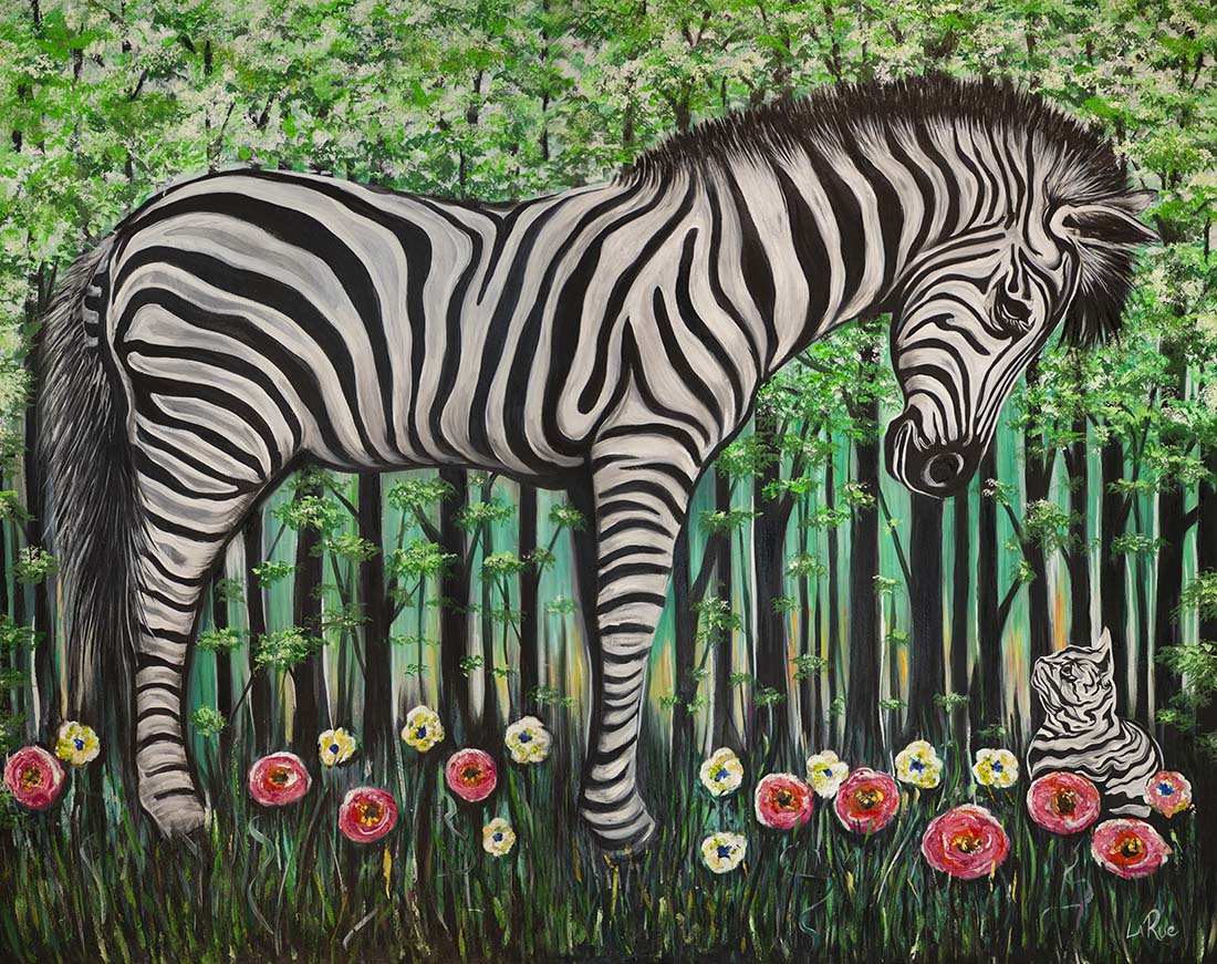 Zebra Stripes oil painting on canvas by Doug LaRue