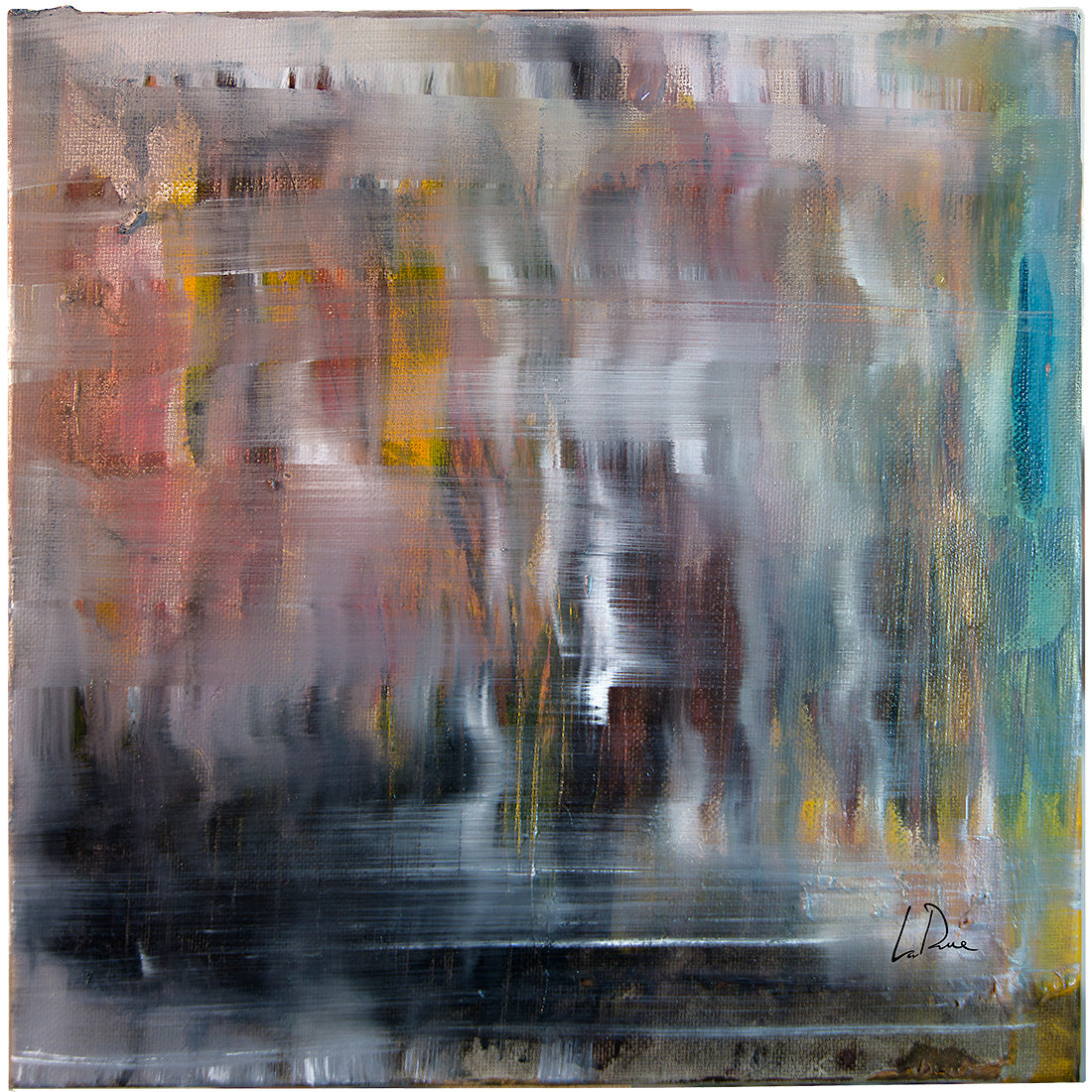 Abstract painting with multicolored brush strokes on a textured surface Abstract Sq. Foot by Doug LaRue