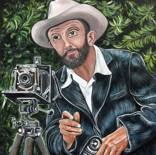 Ansel Adams portrait oil on canvas