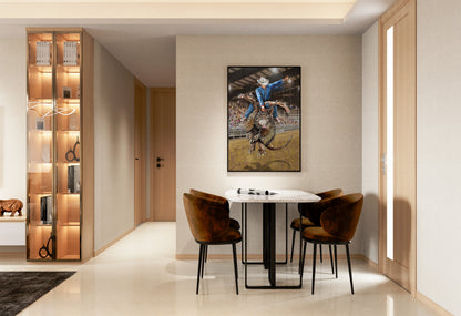 Broncodillo Art by Doug LaRue in a breakfast nook
