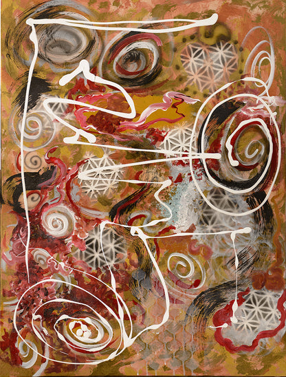 Ayurvedic gumbo abstract painting by Doug LaRue