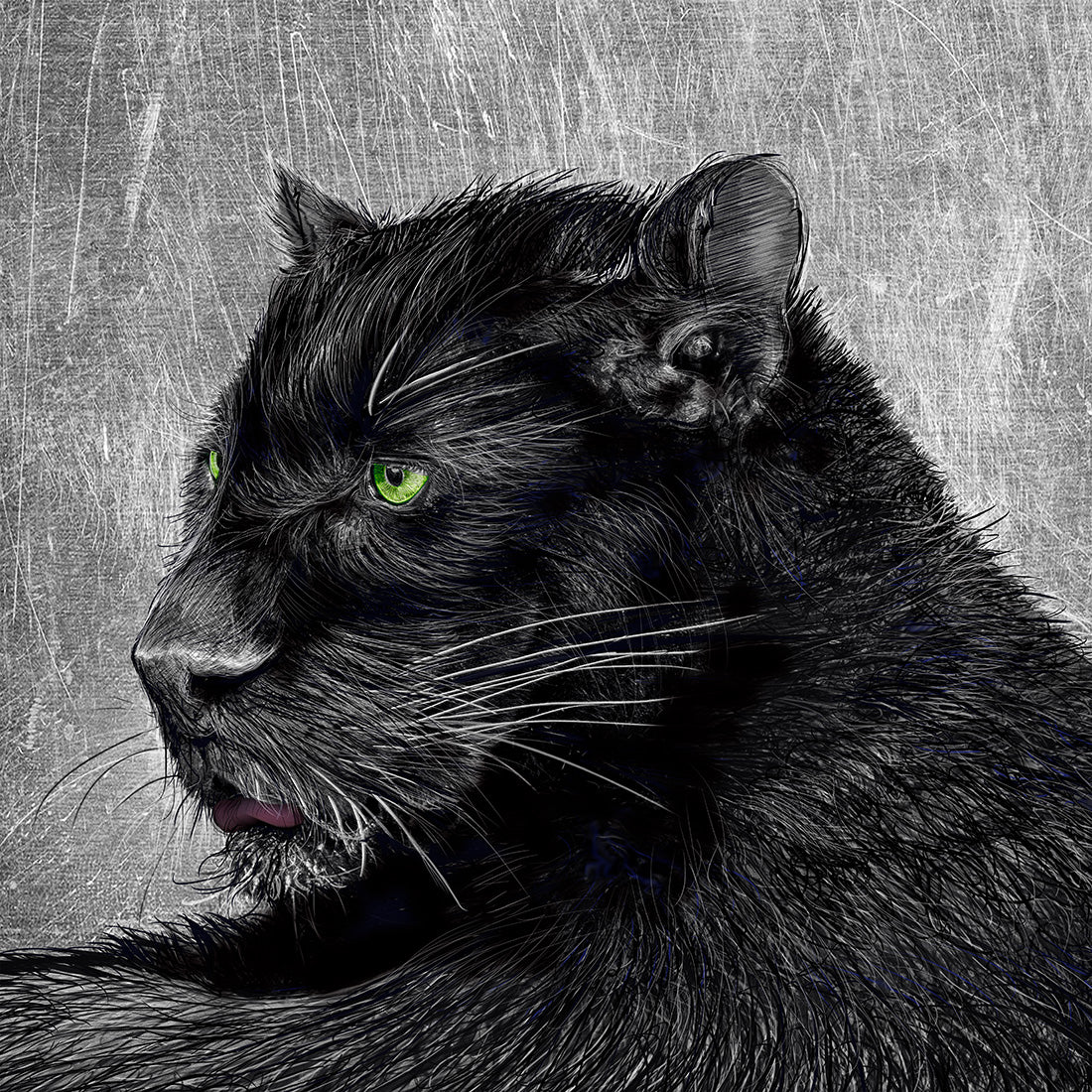 Black Panther Green Eyes by Doug LaRue