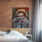 Kolchak the Night Stalker mixed media art by Doug LaRue on a brick wall over a bed
