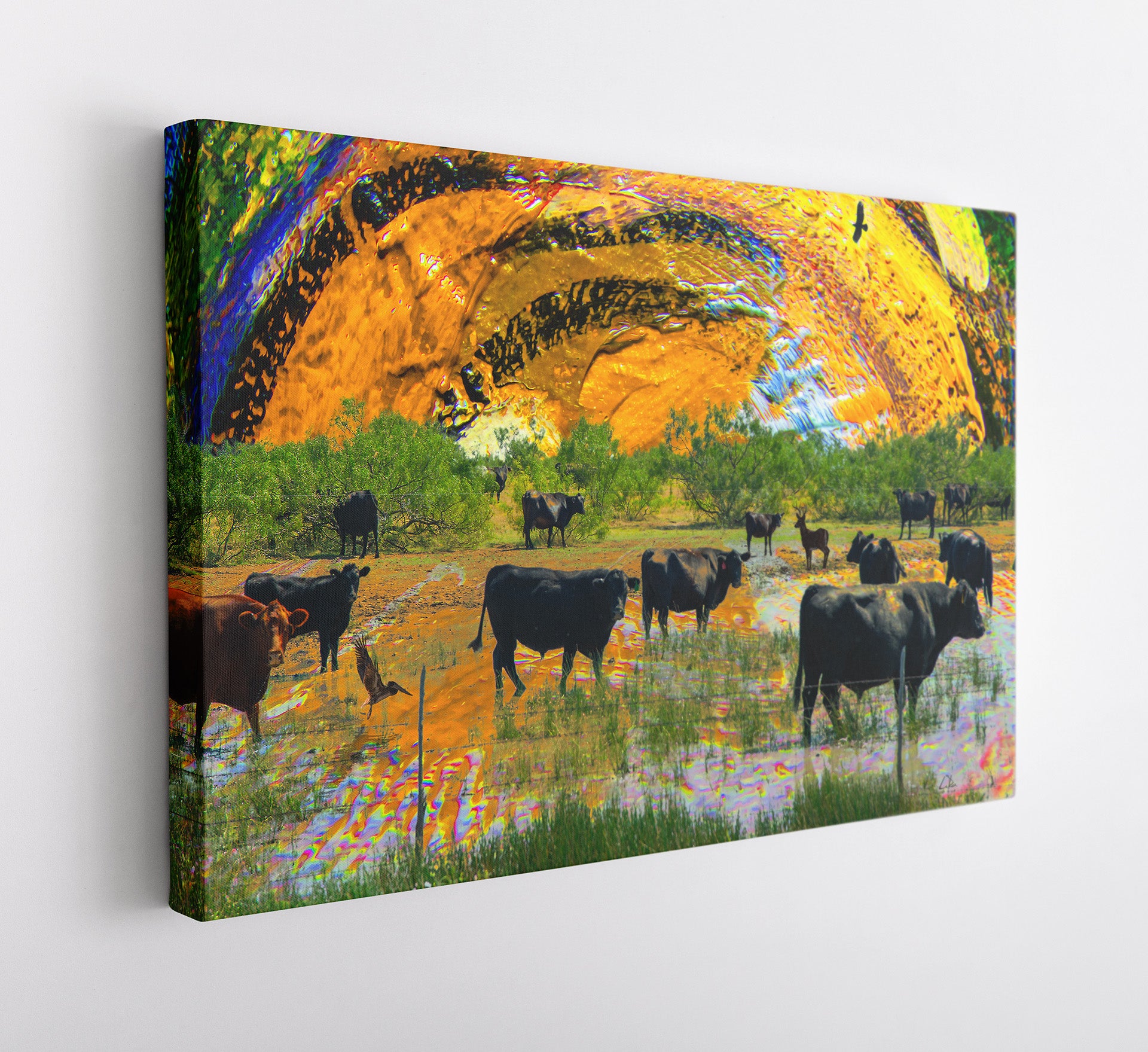 Northwest Canyon Flood Waters mixed media canvas art by Doug LaRue 