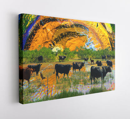 Northwest Canyon Flood Waters mixed media canvas art by Doug LaRue 
