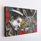 Charlie Chaplin art by Doug LaRue wrapped canvas print