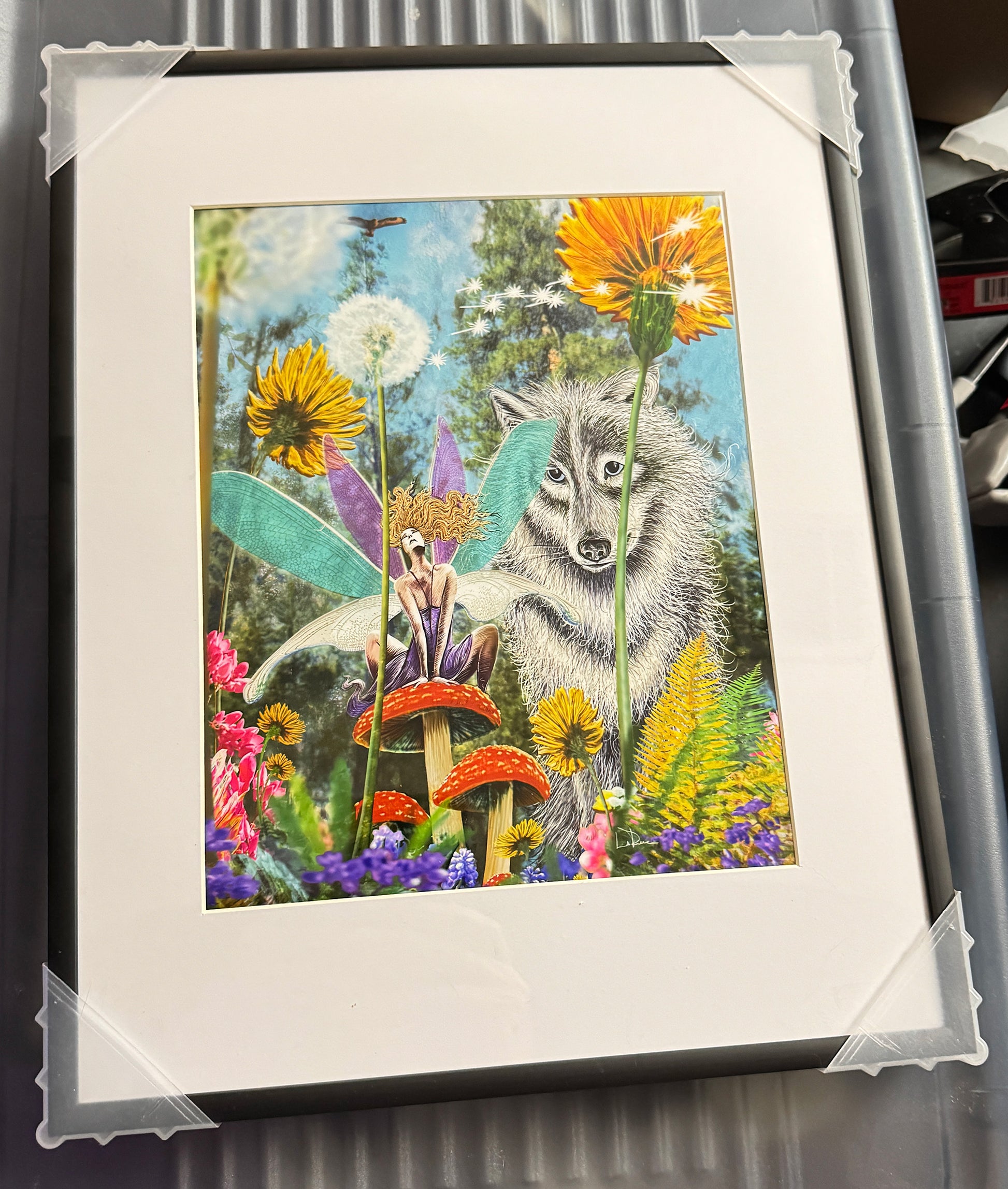 I Will Always Love You, mixed media by Doug LaRue  11X14 black metal frame @ART PARK