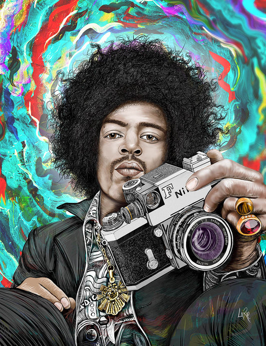 Jimi Hendrix F Photomic mixed media art by Doug LaRue