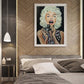 Marilyn Monroe portrait in oil on canvas on a wood panel wall by Doug LaRue