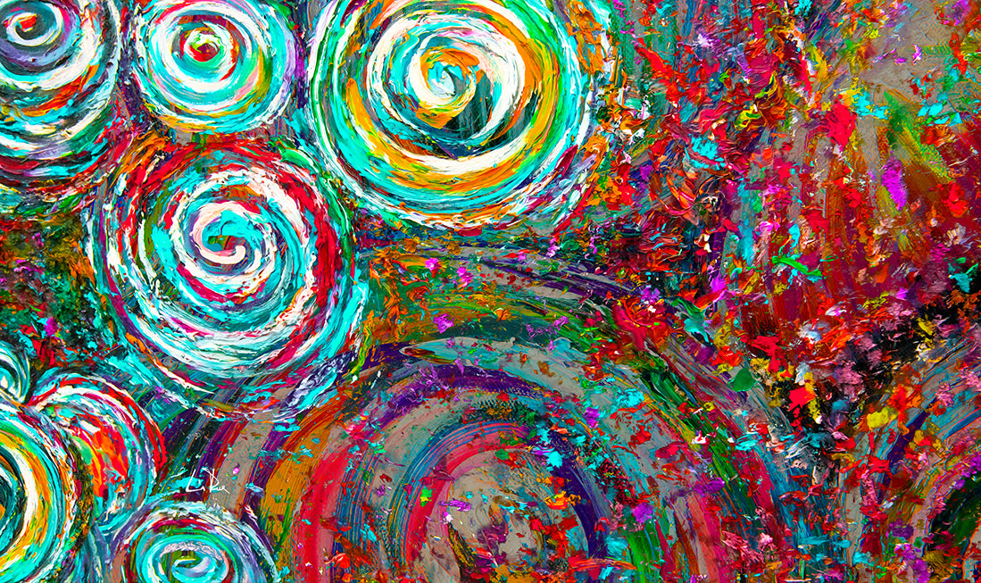 Abstract artwork with swirling colors and patterns Millwood Drumkit by Doug LaRue