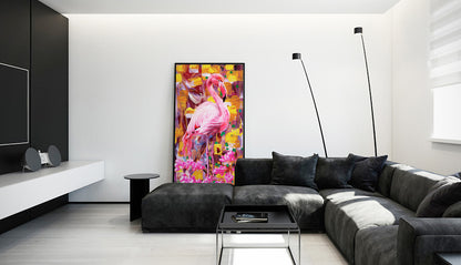 Pink Flamingo Cubist