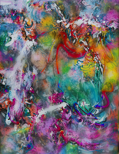 Abstract painting with vibrant colors and dynamic shapes called Balcones Pop Tart by Doug LaRue