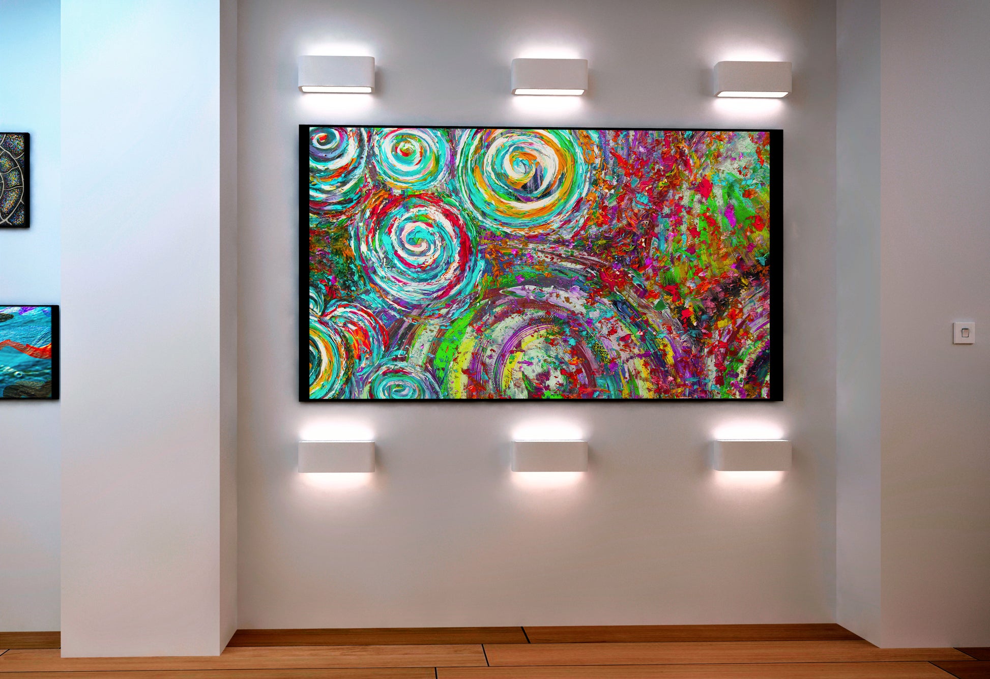 Quintescent Drum Kit by Doug LaRue in a art gallery