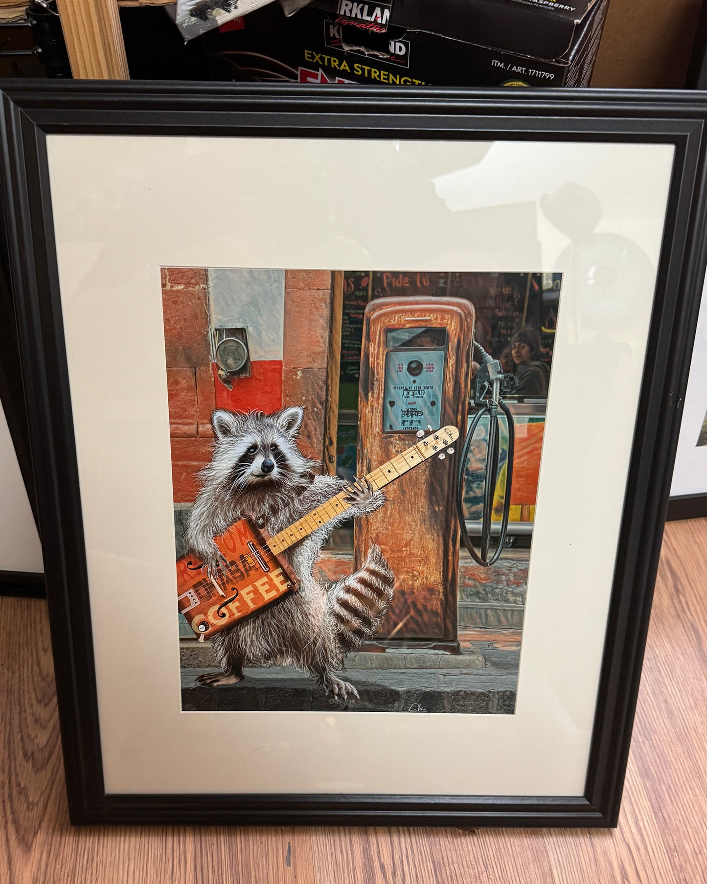 Rikki Raccoon Coffee Box Guitar Gas Pump