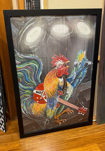 Ruling the Roost﻿ 24x26 in black wood frame