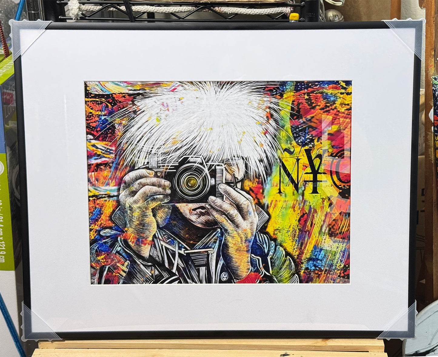 Warhols Camera ñ¥© 16x20x1 black metal frame white mat