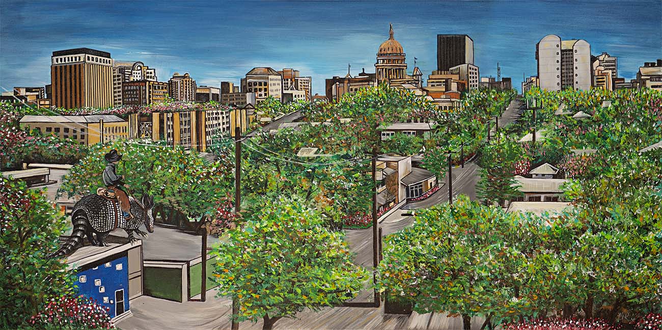 Austin Texas Castle Hill painting on canvas by Doug LaRue