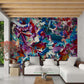 Easter abstract art by Doug LaRue as a wall mural over a sectional couch