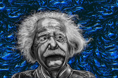 Albert Einstein mixed media by Doug LaRue
