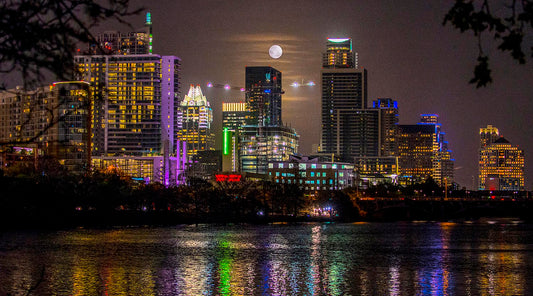 Austin, Texas Full Moon photograph by Doug LaRue
