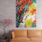 Abstract 21 Incursion art by Doug LaRue metal print over a tan couch