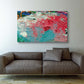 Abstract 21 Lake art by Doug LaRue canvas print over a leather couch