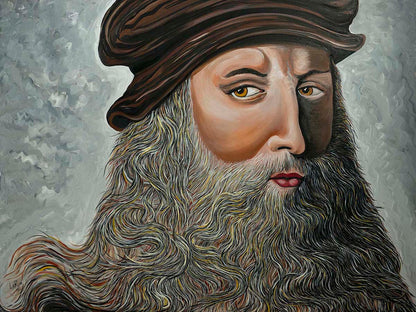 Leonardo Da Vinci portrait oil painting by Doug LaRue