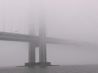New York Bridge Fog mixed media art by Doug LaRue