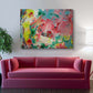 Abstract 21 Summerfeld artwork by Doug LaRue large print over a rose couch