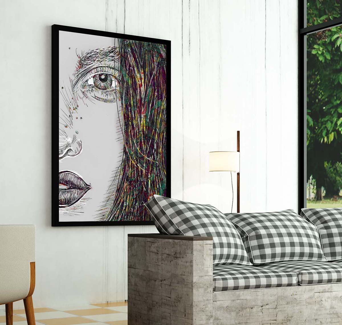  Tara's Eye art by Doug LaRue on a living room wall
