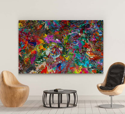 Vid19-72 Abstract Art by Doug LaRue large metal print on sitting room wall