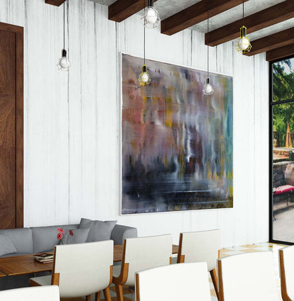 Abstract Foot oil painting by Doug LaRue large art print on a dining room wall