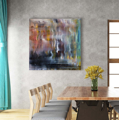 Abstract Foot oil painting by Doug LaRue large art print on a dining room wall