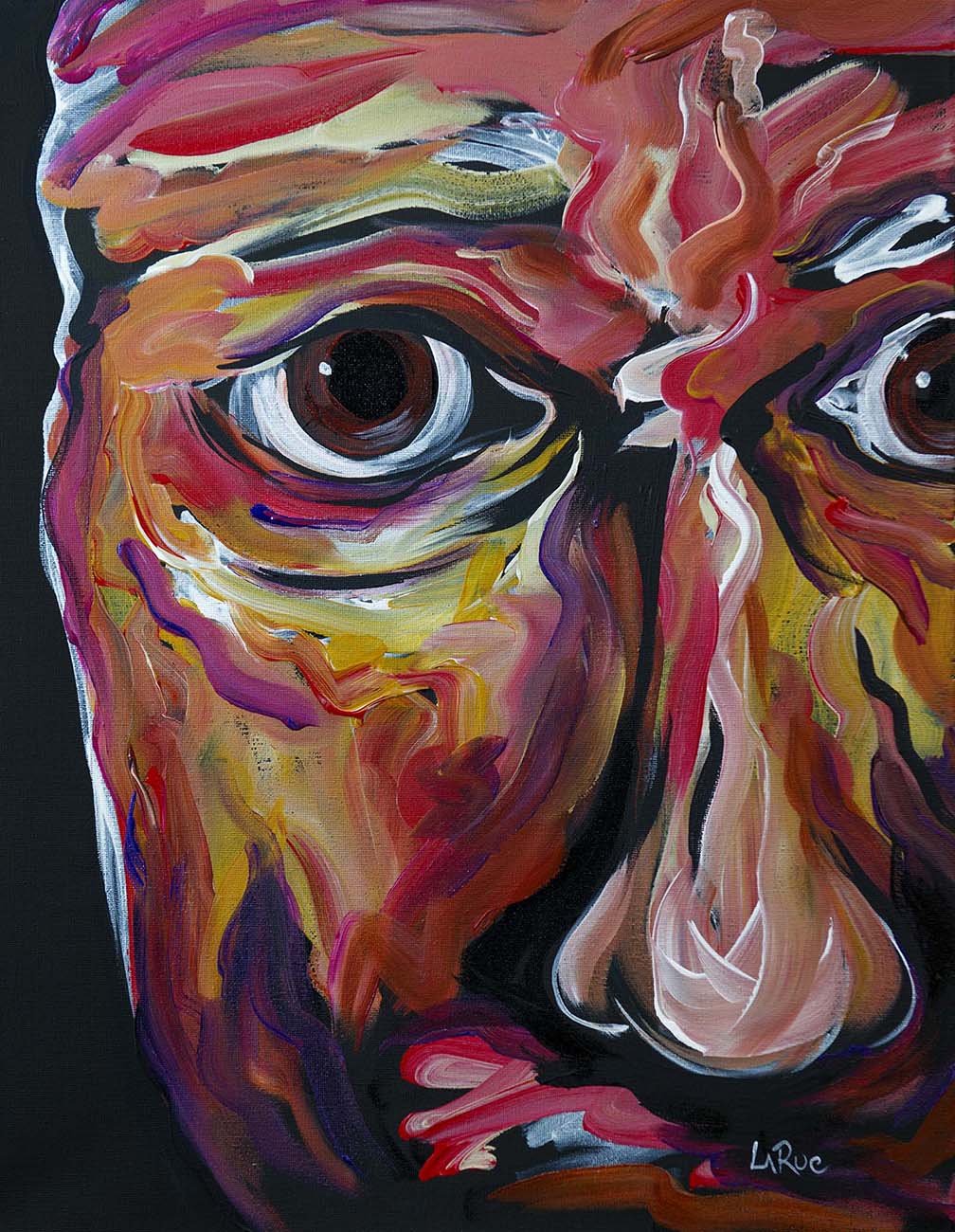 Lawrence, figurative abstract portrait painting by Doug LaRue